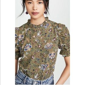 NWT Moon River Ruched Sleeve Top - XS